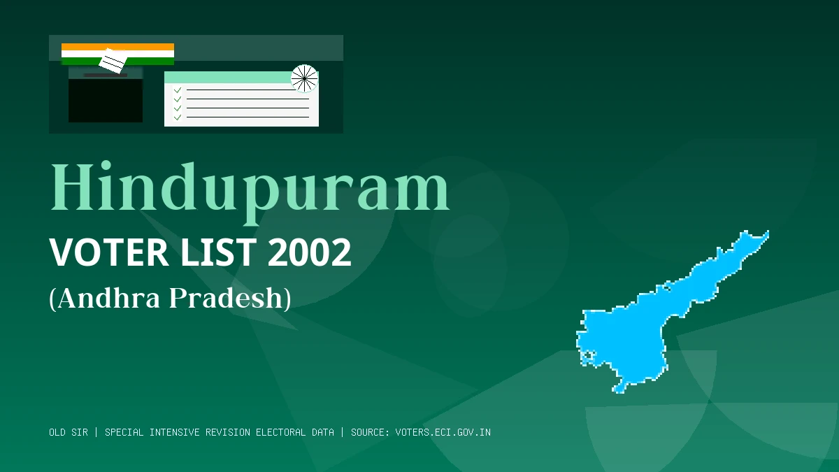 Hindupuram Voter List 2002 PDF Download Andhra Pradesh