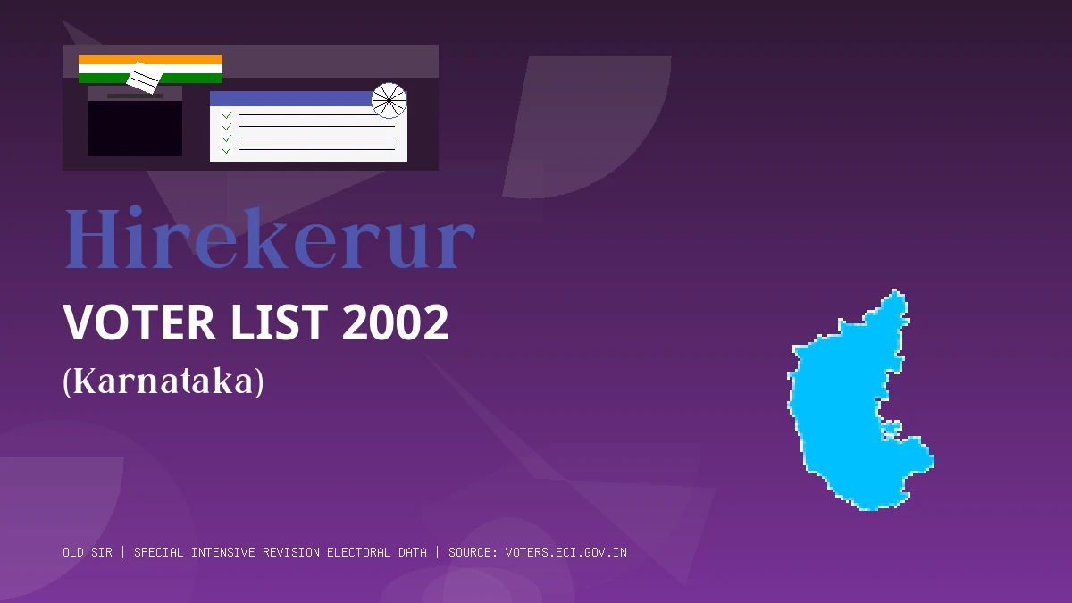 Hirekerur Voter List 2002 PDF Download Karnataka