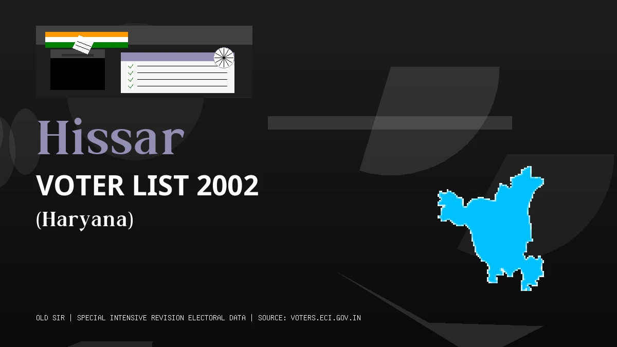 Hissar Voter List 2002 PDF Download Haryana