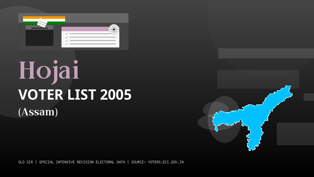 Hojai Voter List 2005 PDF Download Assam