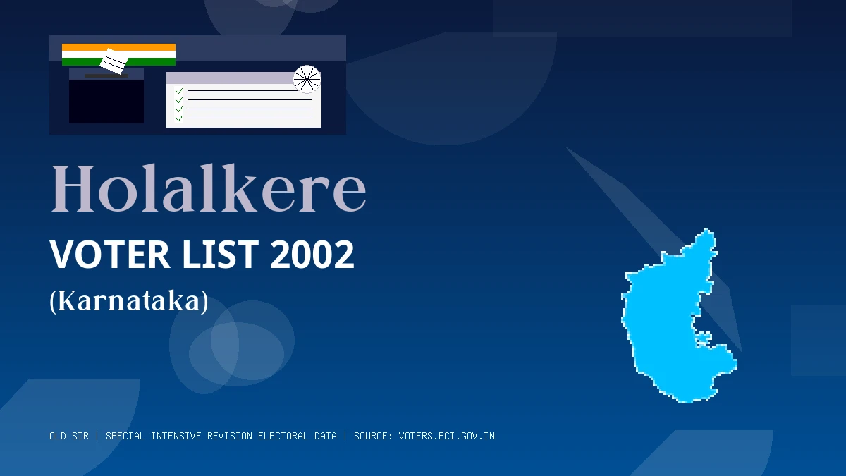 Holalkere Voter List 2002 PDF Download Karnataka