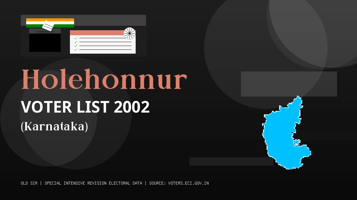 Holehonnur Voter List 2002 PDF Download Karnataka