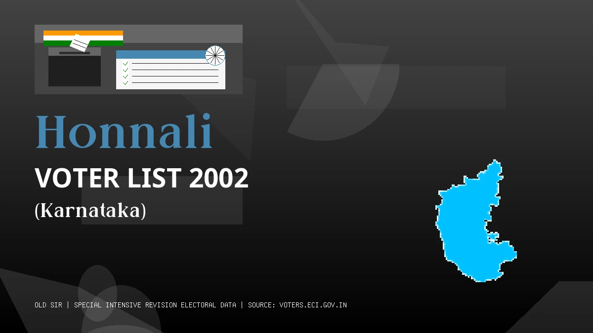 Honnali Voter List 2002 PDF Download Karnataka