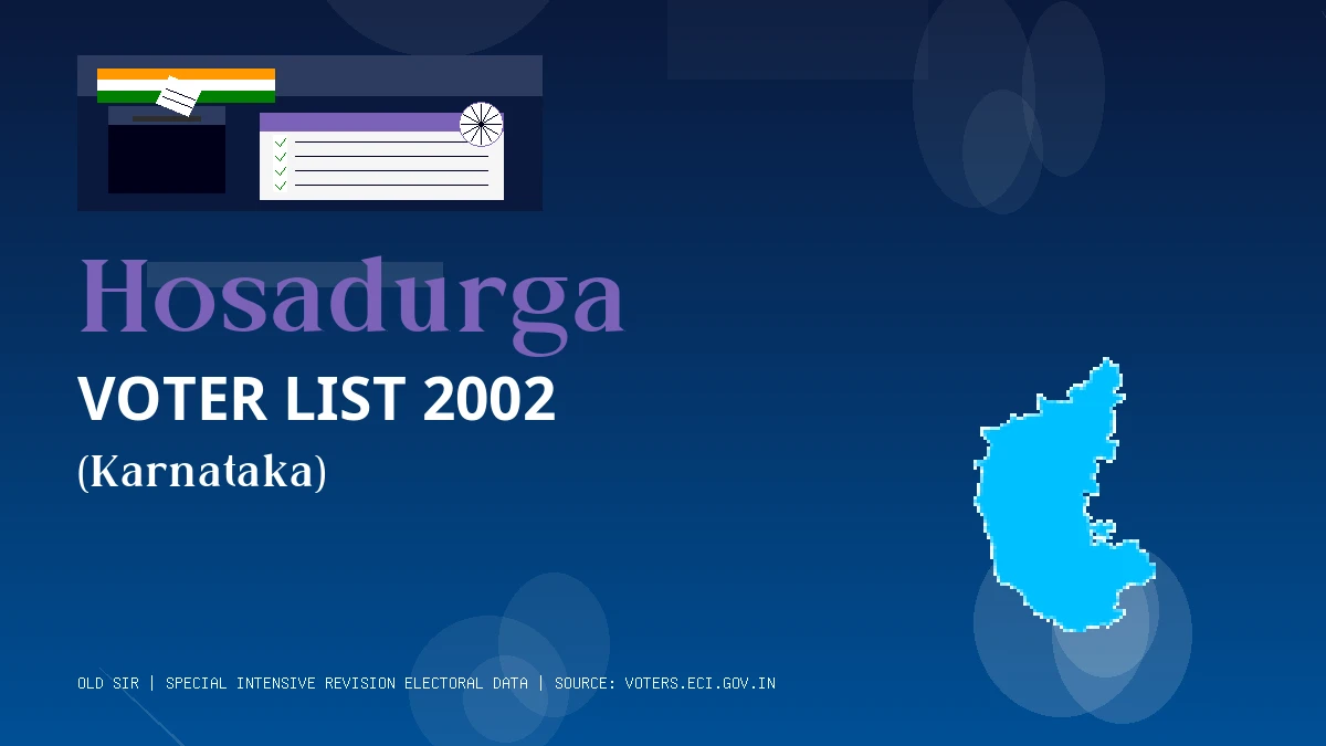 Hosadurga Voter List 2002 PDF Download Karnataka