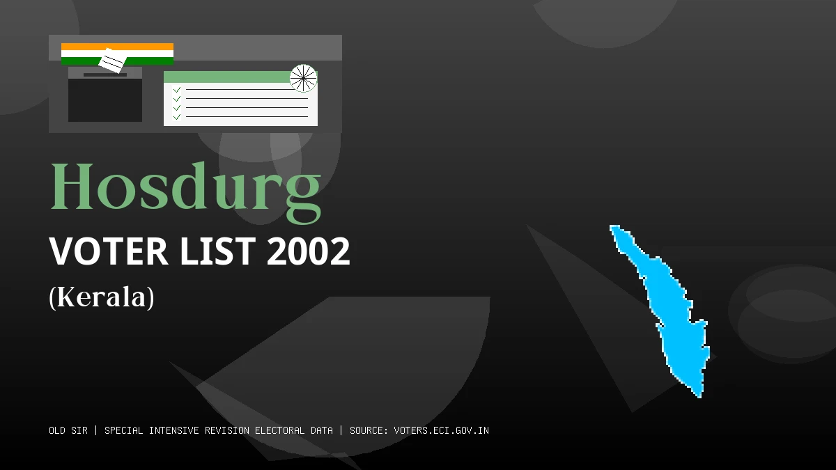 Hosdurg Voter List 2002 PDF Download Kerala