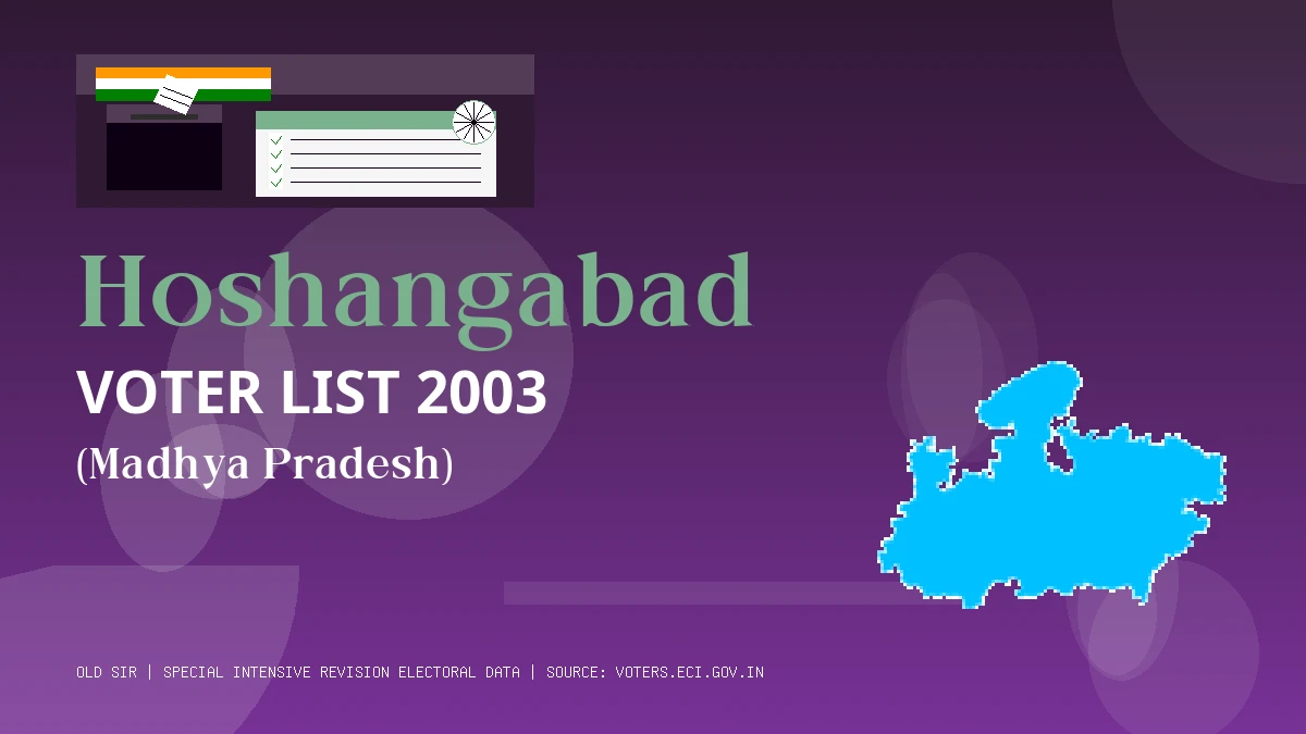 Hoshangabad Voter List 2003 PDF Download Madhya Pradesh