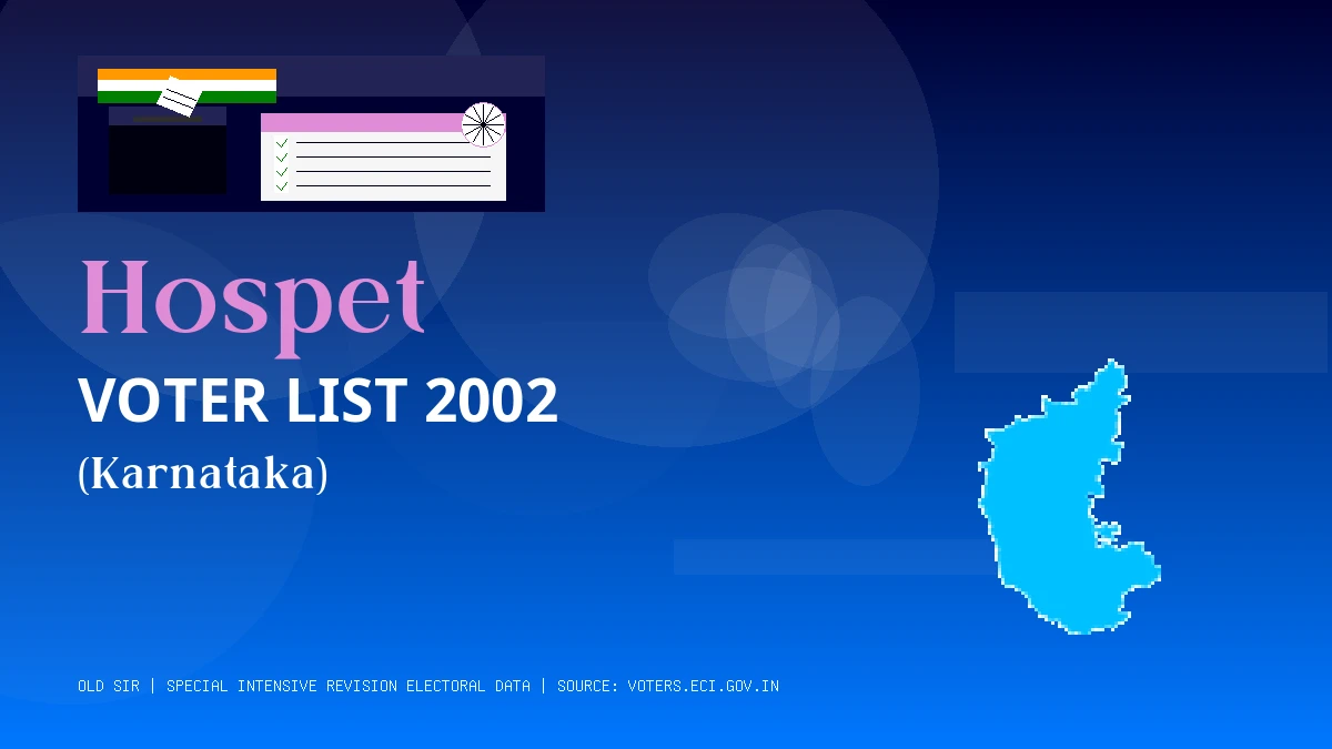 Hospet Voter List 2002 PDF Download Karnataka