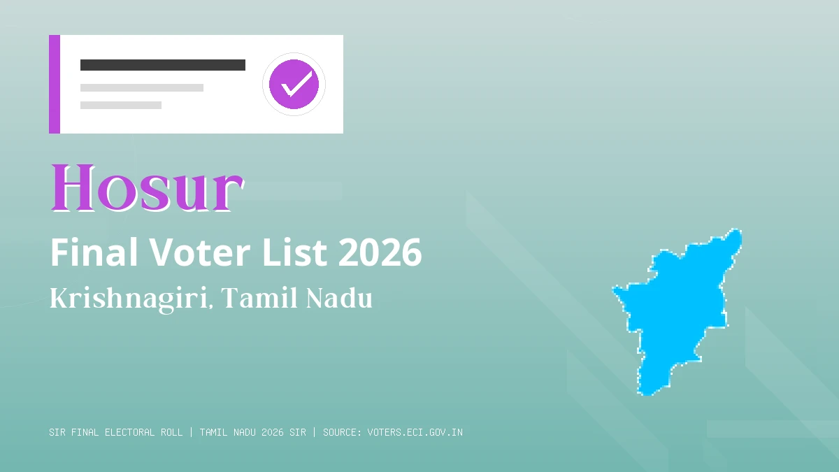 Hosur Final Voter List 2026 Tamil Nadu