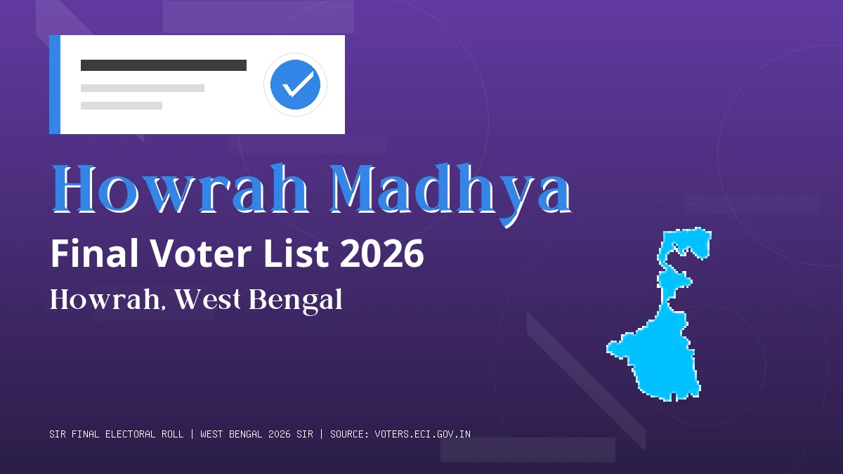 Howrah Madhya Final Voter List 2026 West Bengal
