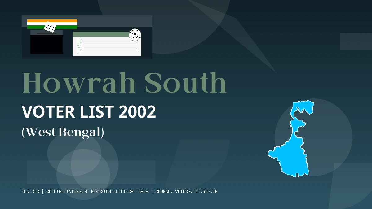 Howrah South Voter List 2002 PDF Download West Bengal
