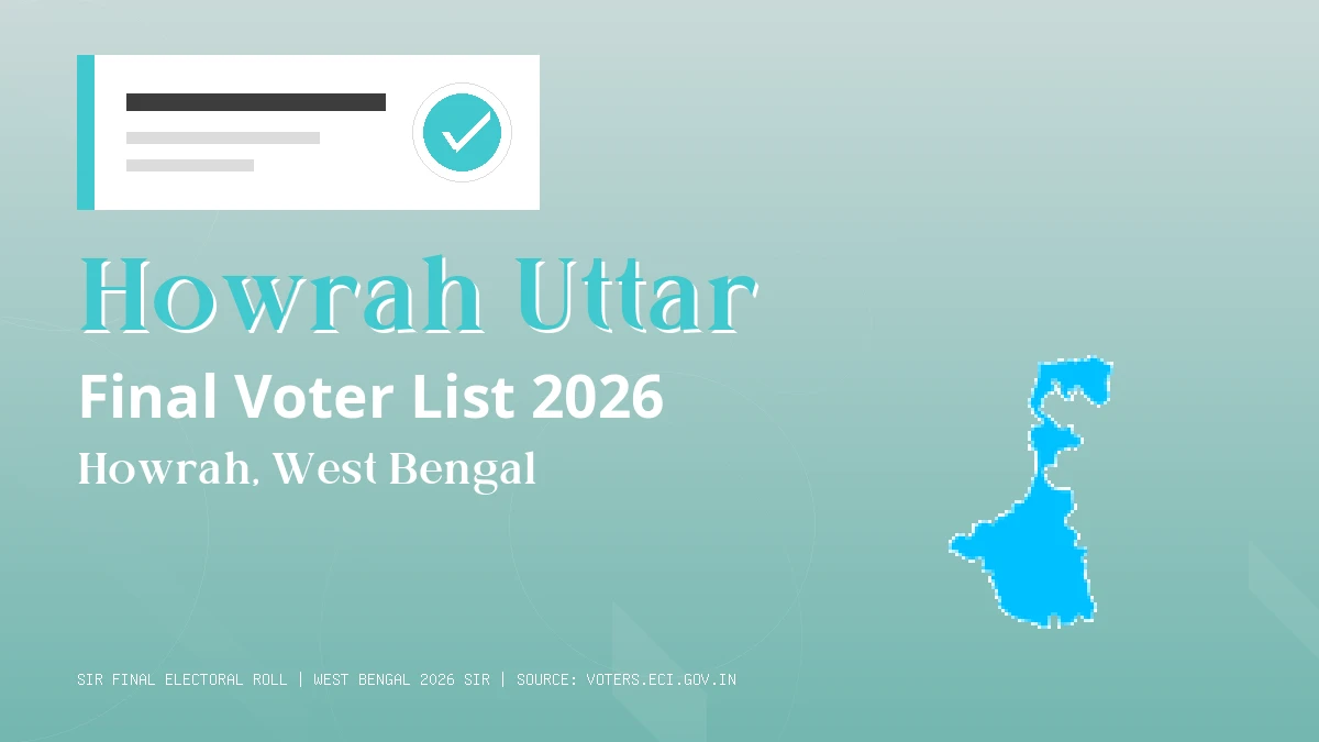 Howrah Uttar Final Voter List 2026 West Bengal