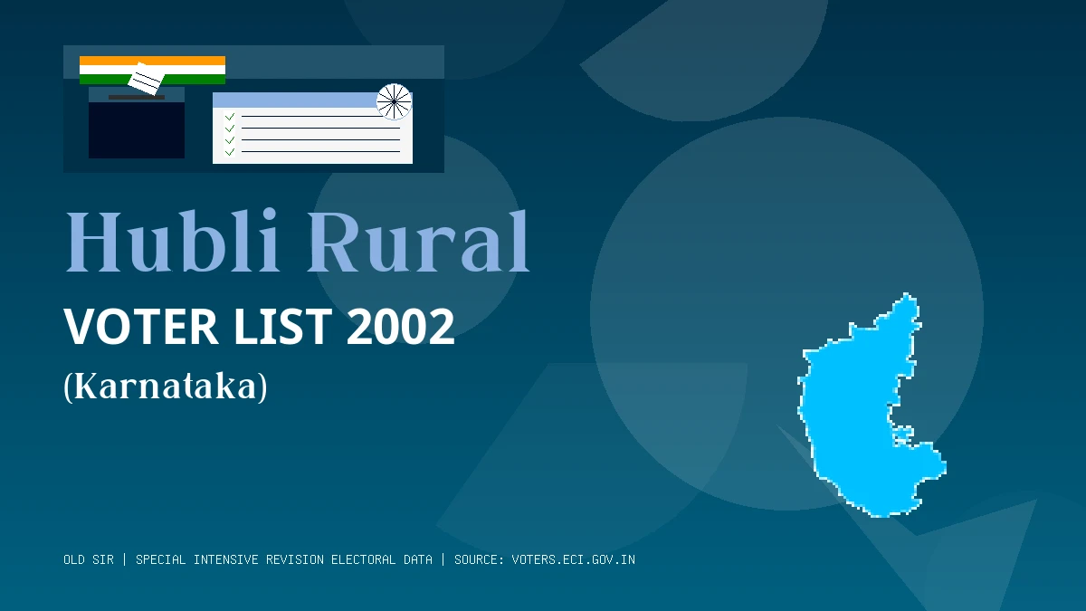 Hubli Rural Voter List 2002 PDF Download Karnataka