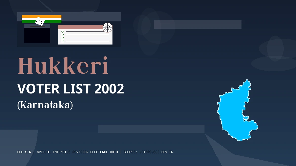 Hukkeri Voter List 2002 PDF Download Karnataka