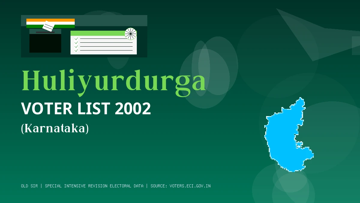 Huliyurdurga Voter List 2002 PDF Download Karnataka
