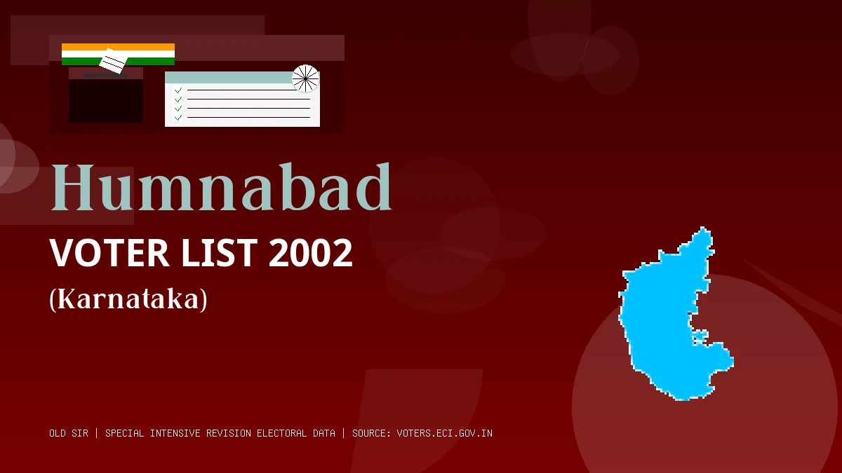 Humnabad Voter List 2002 PDF Download Karnataka
