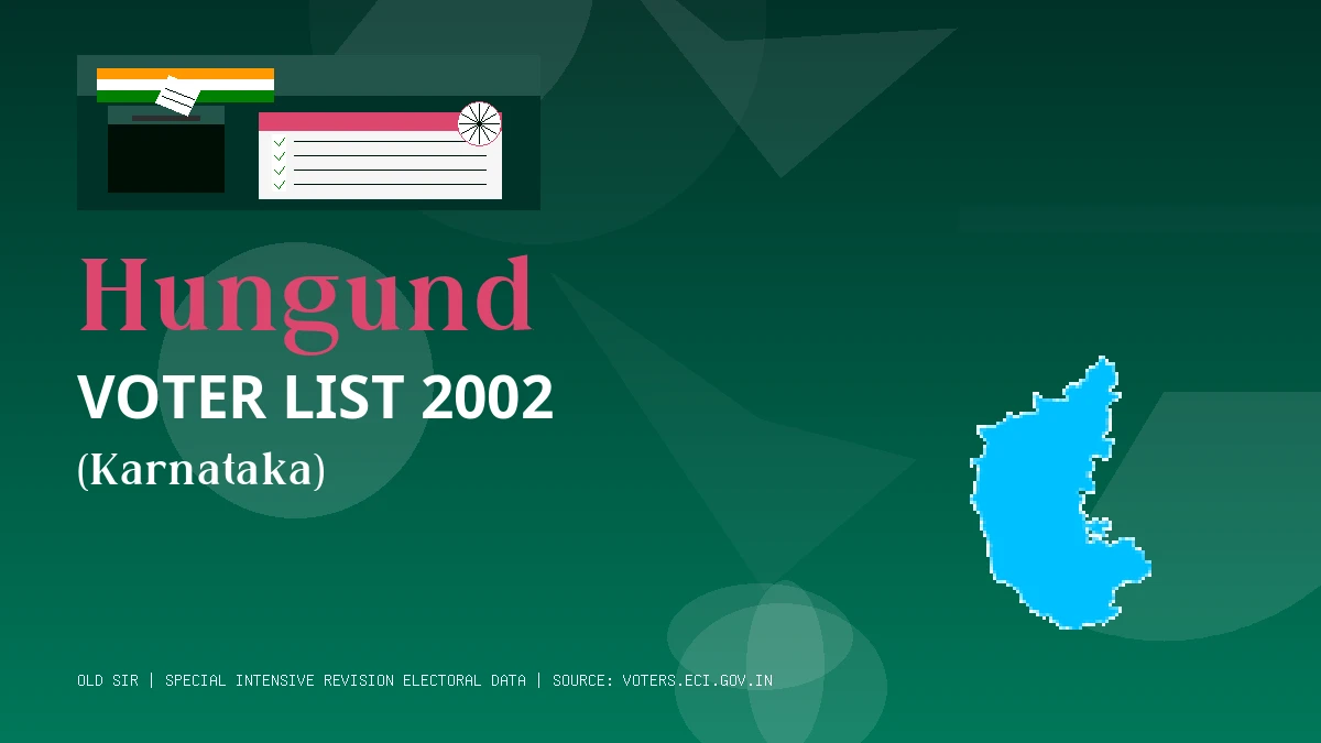 Hungund Voter List 2002 PDF Download Karnataka