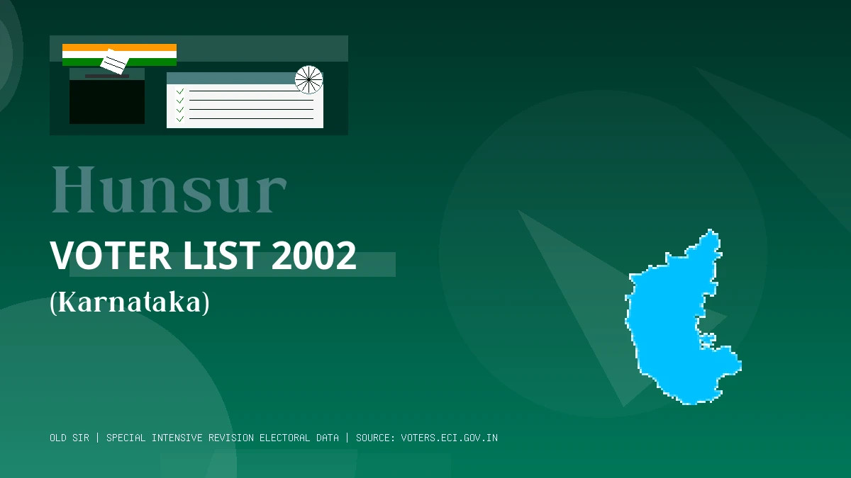 Hunsur Voter List 2002 PDF Download Karnataka