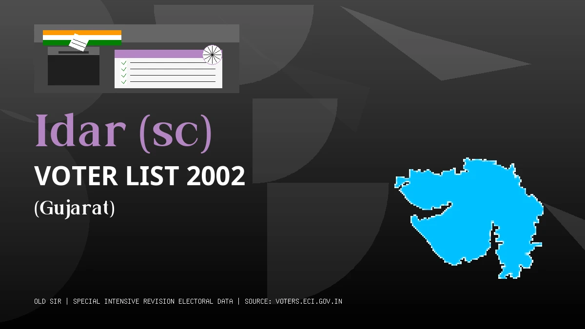 Idar (sc) Voter List 2002 PDF Download Gujarat
