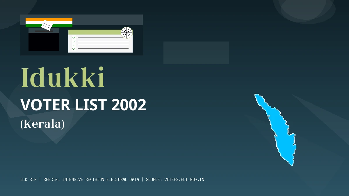 Idukki Voter List 2002 PDF Download Kerala