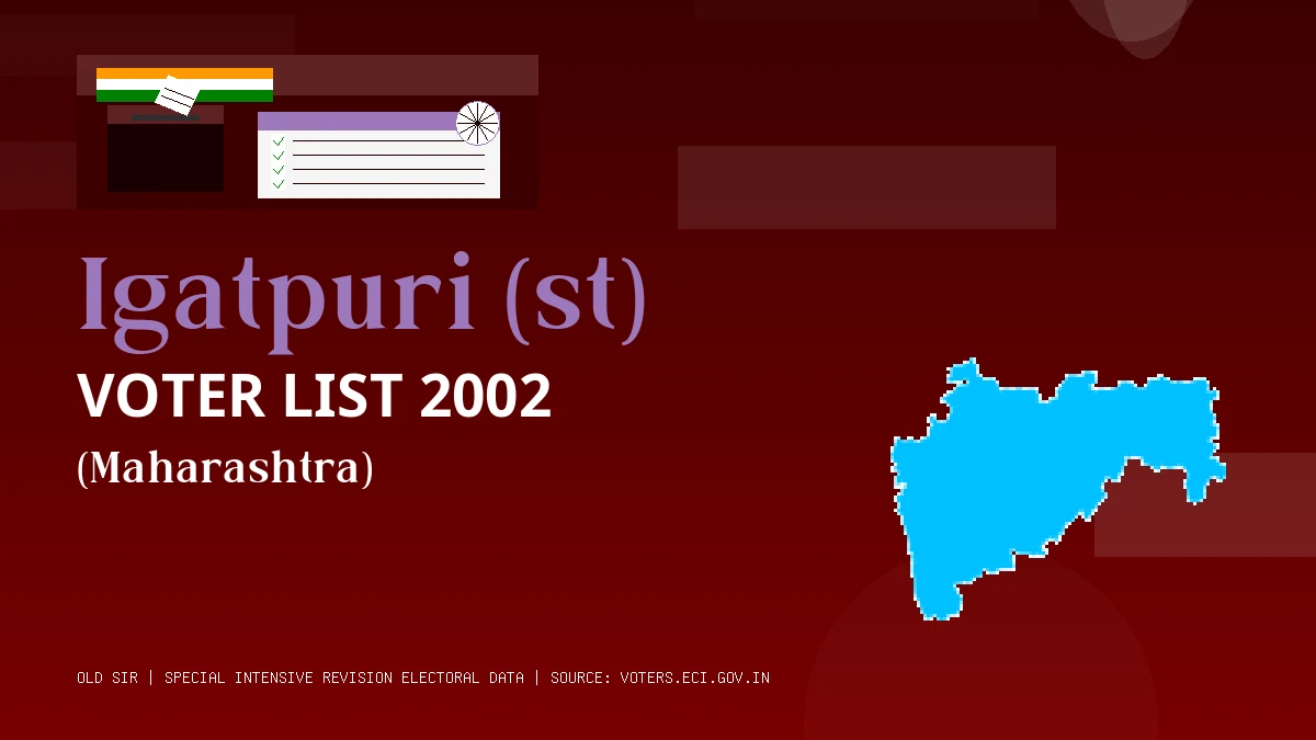 Igatpuri (st) Voter List 2002 PDF Download Maharashtra