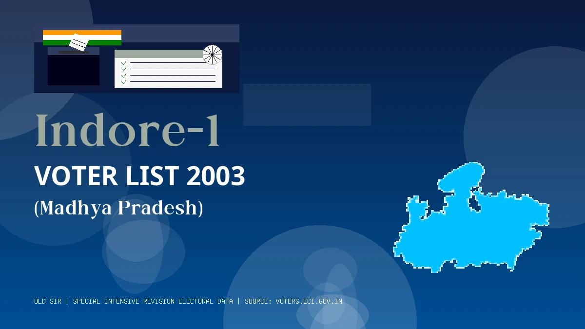 Indore-1 Voter List 2003 PDF Download Madhya Pradesh