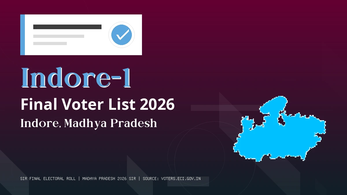 Indore-1 Final Voter List 2026 Madhya Pradesh