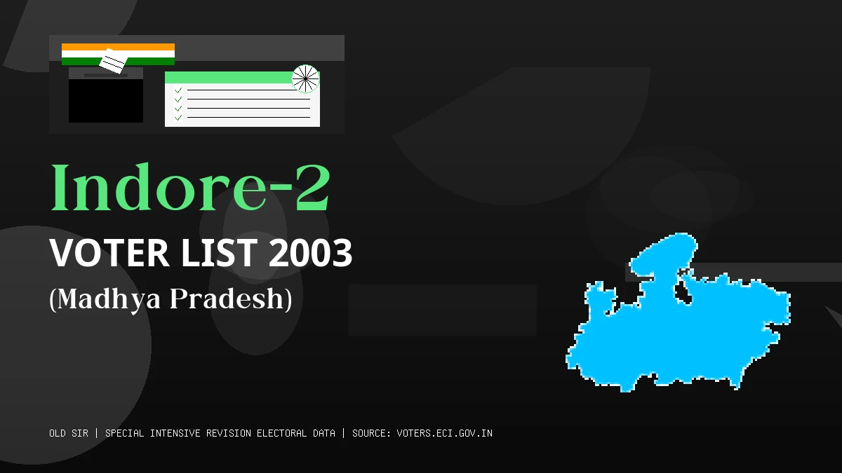 Indore-2 Voter List 2003 PDF Download Madhya Pradesh