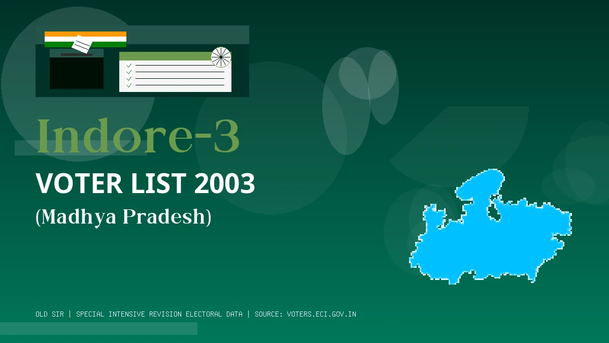 Indore-3 Voter List 2003 PDF Download Madhya Pradesh