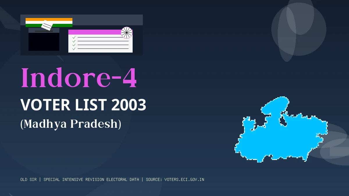 Indore-4 Voter List 2003 PDF Download Madhya Pradesh