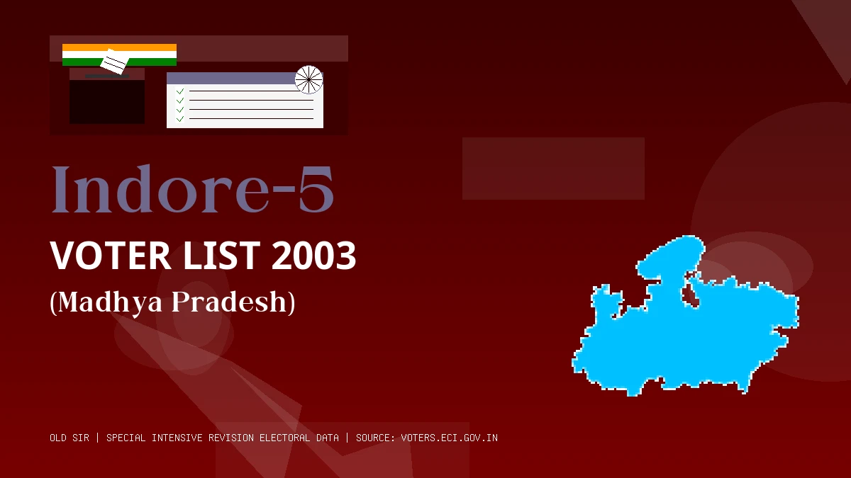 Indore-5 Voter List 2003 PDF Download Madhya Pradesh