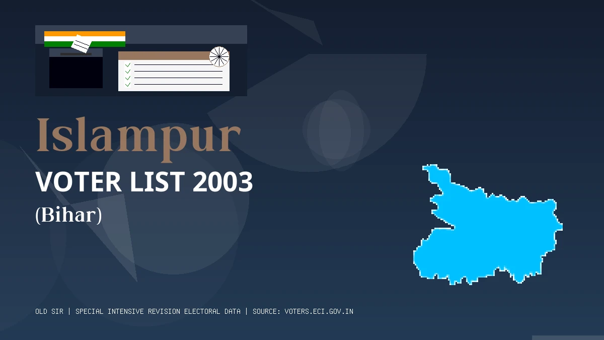 Islampur Voter List 2003 PDF Download Bihar