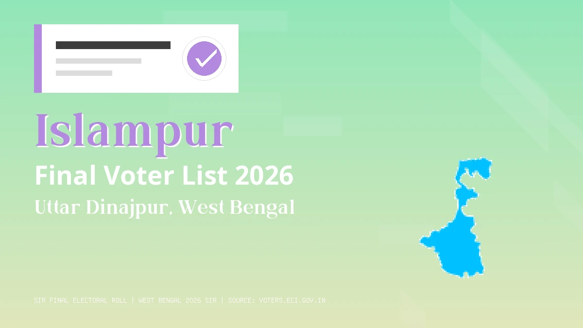 Islampur Final Voter List 2026 West Bengal
