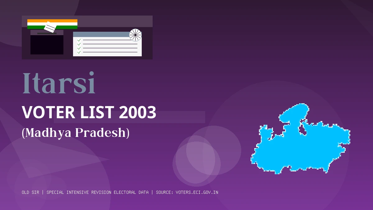 Itarsi Voter List 2003 PDF Download Madhya Pradesh