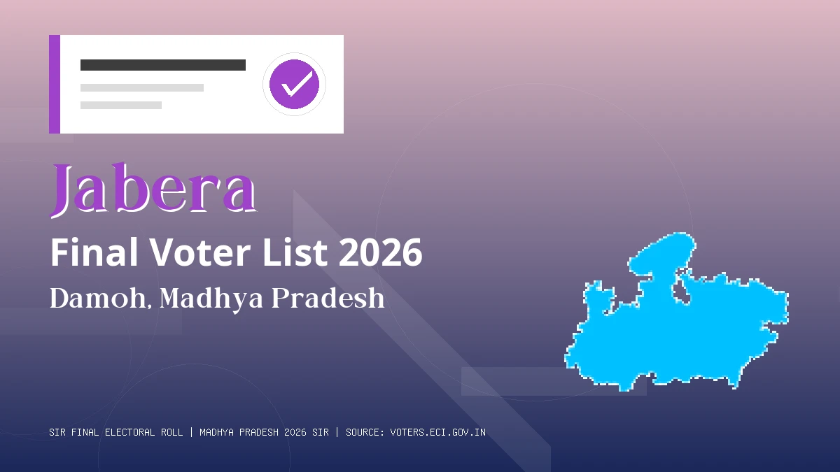 Jabera Final Voter List 2026 Madhya Pradesh
