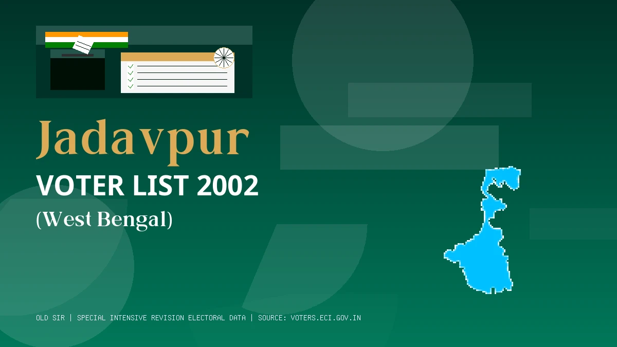Jadavpur Voter List 2002 PDF Download West Bengal