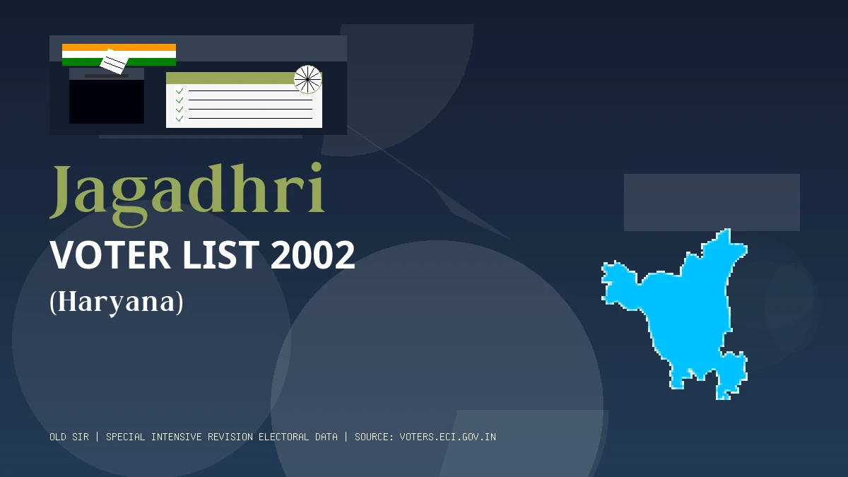 Jagadhri Voter List 2002 PDF Download Haryana