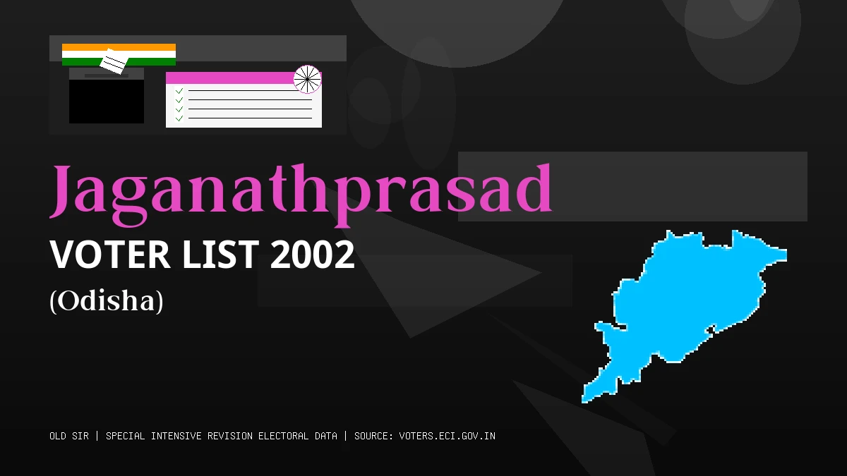 Jaganathprasad Voter List 2002 PDF Download Odisha