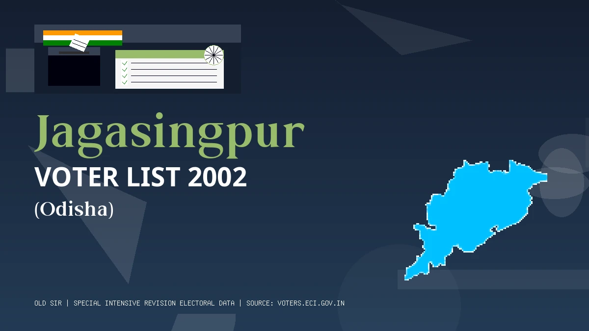Jagasingpur Voter List 2002 PDF Download Odisha