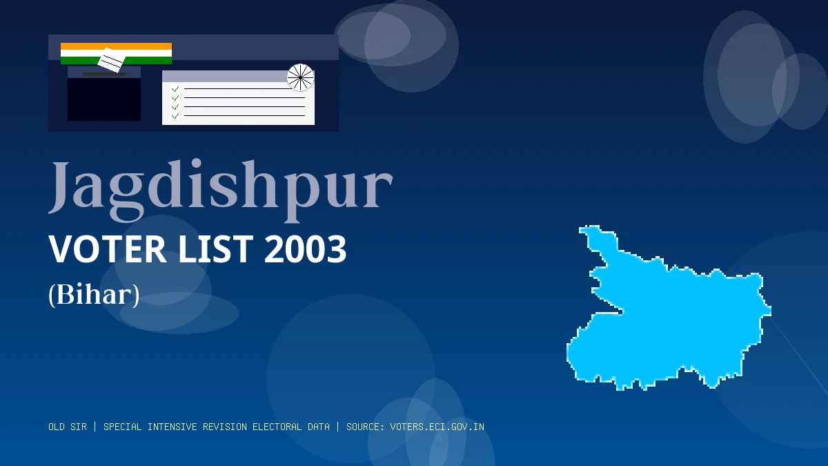 Jagdishpur Voter List 2003 PDF Download Bihar