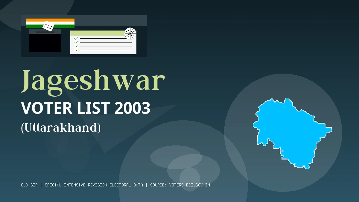 Jageshwar Voter List 2003 PDF Download Uttarakhand