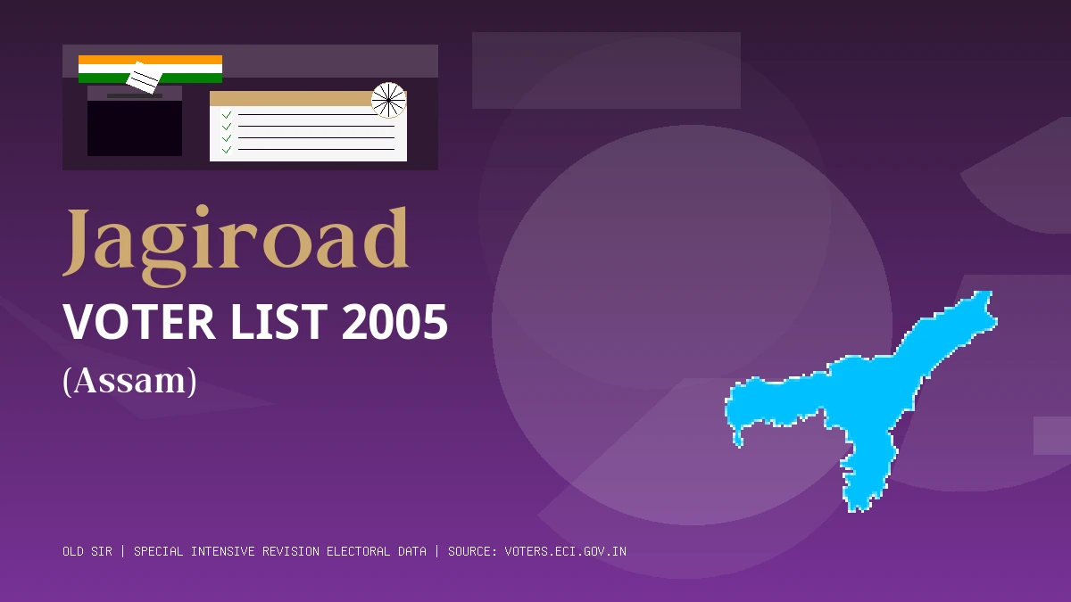 Jagiroad Voter List 2005 PDF Download Assam