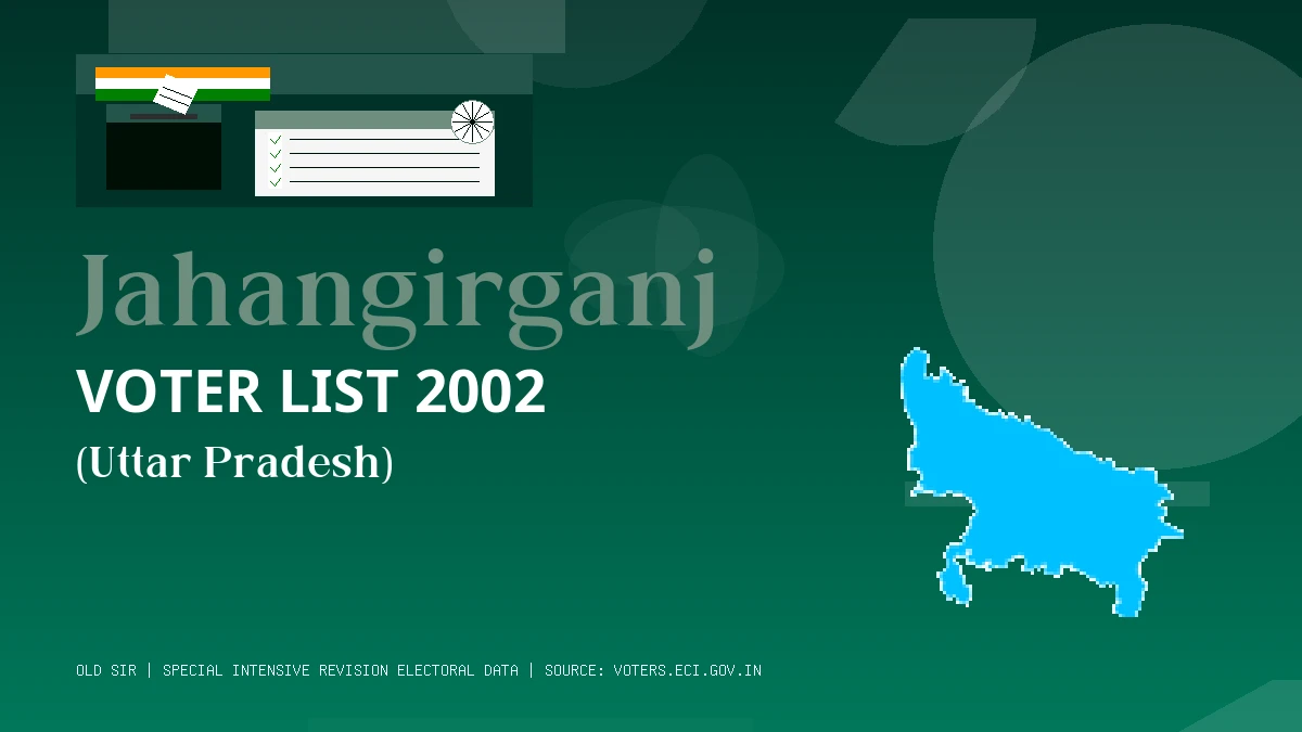 Jahangirganj Voter List 2002 PDF Download Uttar Pradesh