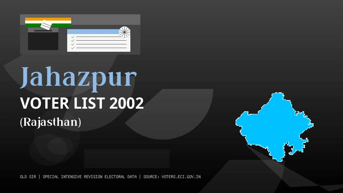 Jahazpur Voter List 2002 PDF Download Rajasthan