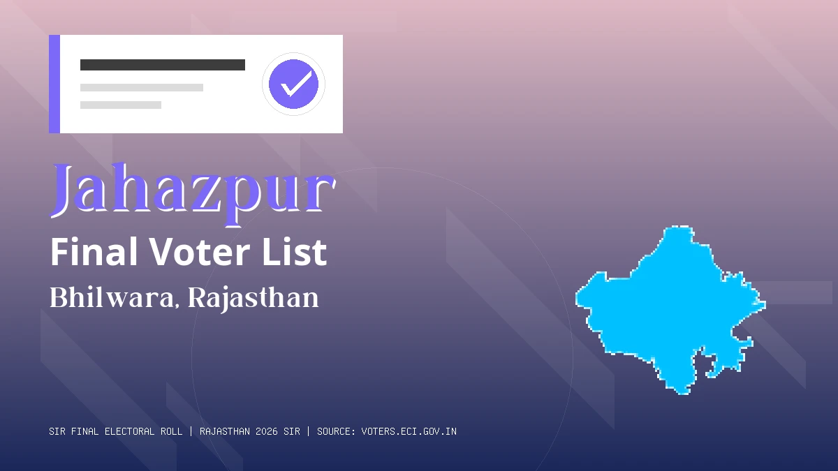 Jahazpur Final Voter List Rajasthan