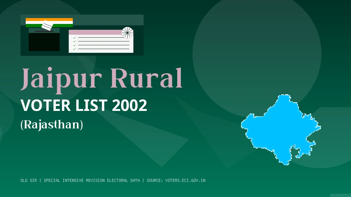Jaipur Rural Voter List 2002 PDF Download Rajasthan