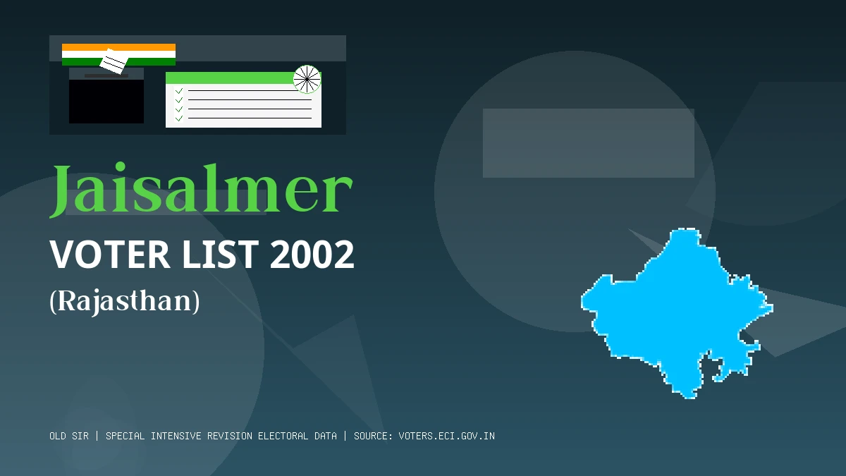 Jaisalmer Voter List 2002 PDF Download Rajasthan