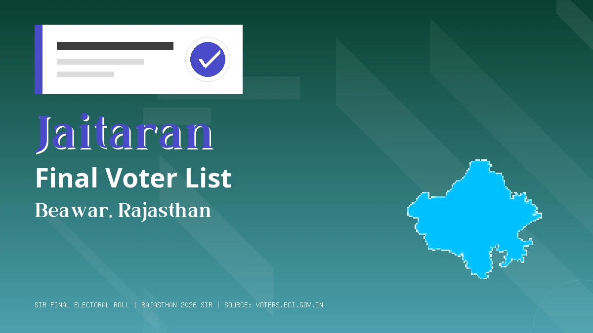 Jaitaran Final Voter List Rajasthan