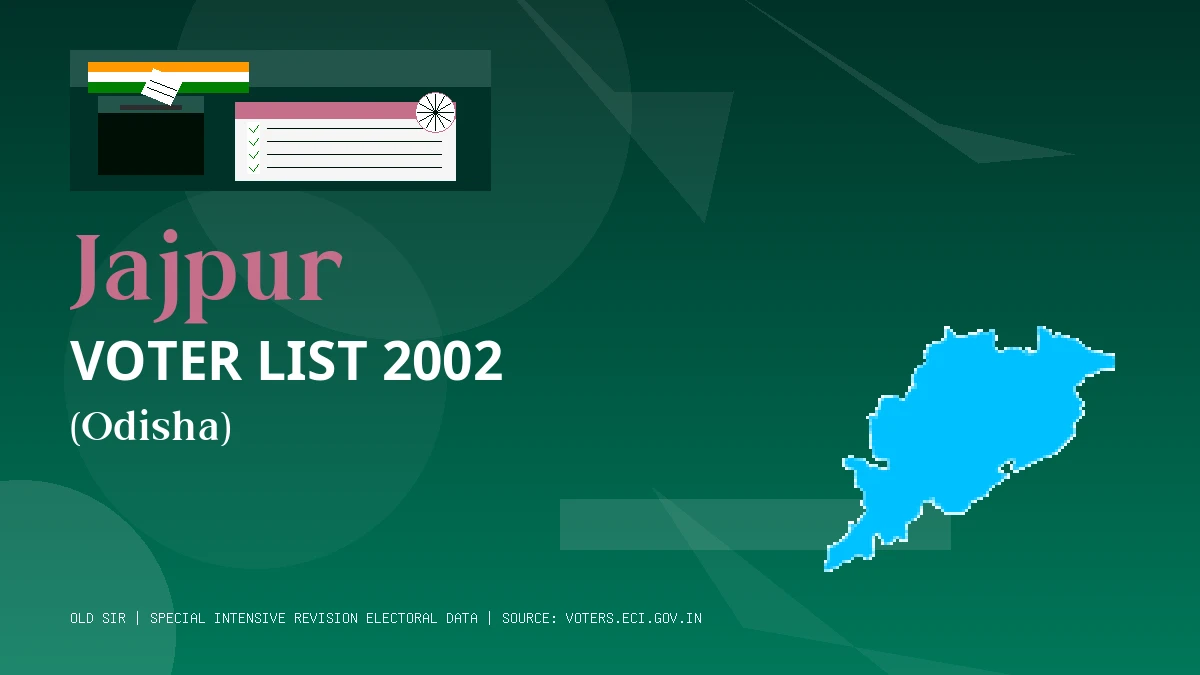 Jajpur Voter List 2002 PDF Download Odisha