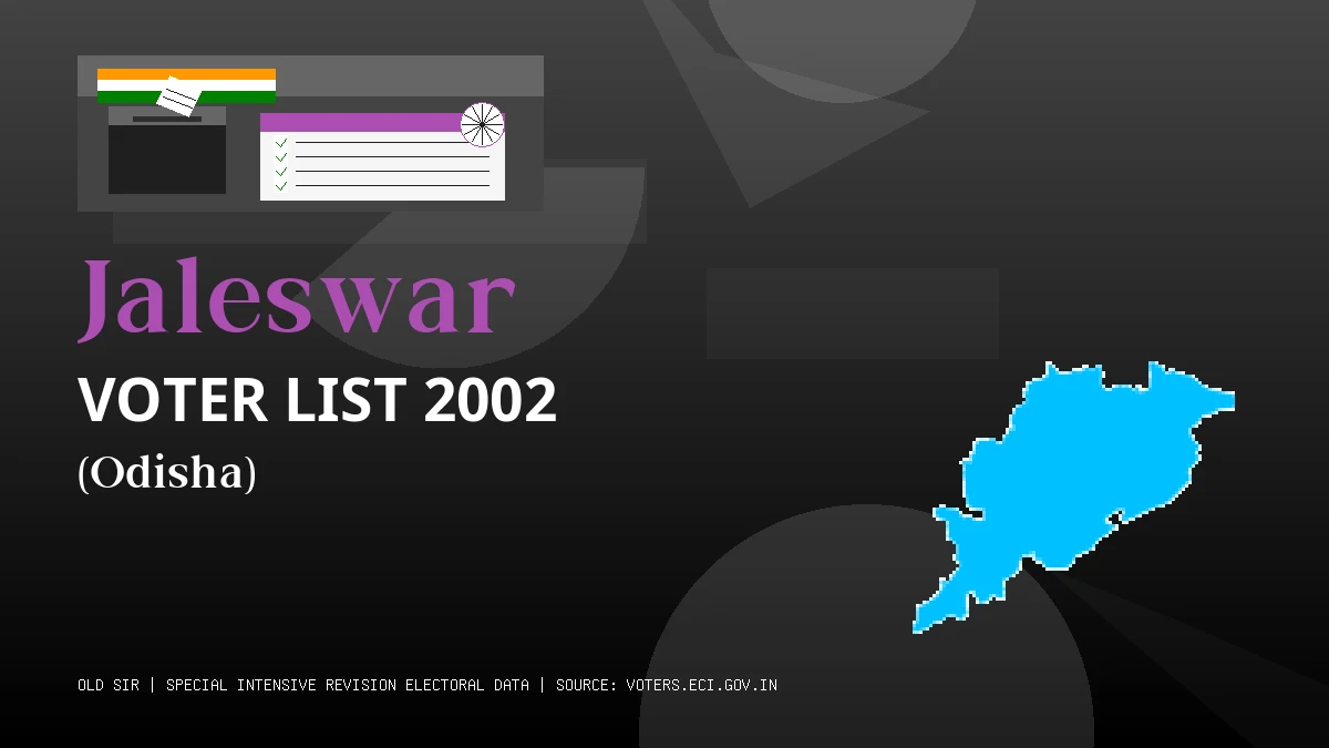 Jaleswar Voter List 2002 PDF Download Odisha