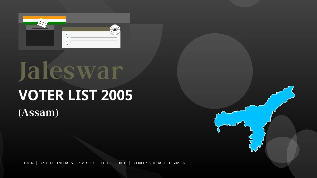 Jaleswar Voter List 2005 PDF Download Assam
